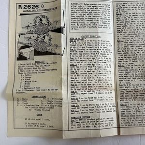 Vintage Mail Order Crochet Pattern #R-2626 Colonial Lady Pineapple Skirt HTF